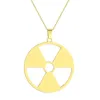 Chains Stainless Steel Radiation Sign Pendant Necklace Fashionable And Minimalist Fashion Heart Initial Necklaces