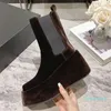 2023-autumn velvet ankle boots women's bling suedeプラットフォームチェルシーブーツラウンドトゥ厚の柔らかい弾性バンドバンケットショートブーツ