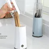 Armazenamento de cozinha padrão diamante pauzinhos recipiente colher caixa com suporte à prova de poeira rack de utensílio de drenagem de plástico