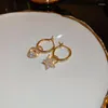 Серьги-кольца, асимметричное циркониевое сердце, подвеска с пятиконечной звездой для женщин, универсальные продвинутые ювелирные изделия для вечеринок