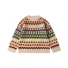 Koszulki przed sprzedaż zestaw dziewcząt 2023 jesień zima KP Pastoral Children S Stripe Knitwear Swater Krótkie spódnice