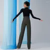 Stadiumkleding Dames Hoge Taille Moderne Dansbroek Latin Dansbroek Vrouwelijke Nationale Standaard Ballroom Competitiekostuum SL9047