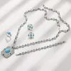 Комплект ожерелья и сережек 2023, квадратная цепочка для свитера, 4 предмета, длинные кристаллы с кубическим цирконием, Дубай, Нигерия, свадебные аксессуары