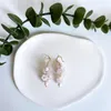 Orecchini pendenti Gioielli in pietra naturale Goccia lunga con frange per le donne Perline Regalo di guarigione Reiki