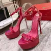 Chaussures pour femmes à talons super hauts en cuir verni rouge Chaussures de luxe à talons skinny Chaussures de mariage sexy Chaussures de fête Ligne sangle arrière à lacets chaussures pour femmes 15 cm Tailles 35-43 + boîte