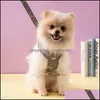 Köpek yaka taslaklar tasarımcı köpek koşum taslakları küçük köpekler için klasik mektup desen yelek ile ayarlanmış, köpek yavrusu harnes otryw'de ayarlanabilir adım