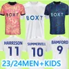 23 24 Bamford Jerseys de futebol Kid Kit 2023 2024 Away Home Training Football Shirt Player Versão Adams Cooper Aaronson Roca Summerville Harrison Kristensen