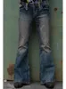 Herren Jeans Punk Stlye Männer Flared Baggy Bootcut Bein Distressed Patchwork Denim Hosen Designer Bell-Bottom-Hose Herbst Winter 230906