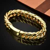 Bangle Trendy Cuban Chain Armband For Men Hiphop Metal Armband Buckle Chains Armband Gift Accessories Smycken smycken 230907