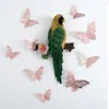 Wall Stickers 12Pcs Fashion 3D Hollow Butterfly Creative Sticker For DIY Modern Art Home Decorations Gift 230907