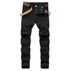 Jeans pour hommes pieds minces pantalon extensible décontracté beau tout-affaires coréen pantalon noir