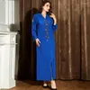 Ethnic Clothing Colorful Blue Hand-drilled Hooded Long Skirt Muslim Women's Robes