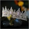 Hair Jewelry Luxury Cubic Zirconia Crown Crystal Bridal Tiaras Crowns Queen Princess Pageant Diadem Headband 210616 Drop Delivery Hai Dhax1