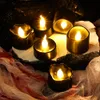 Other Festive Party Supplies Led Electronic Black Candle Light Household Smokeless Lighting Home Decoration Accessories for Halloween Props 230907