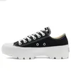 Холст обувь Run Star Толстые движения днища туфли на платформе Дизайнерские кроссовки Triple Black White Gum мужские и женские кроссовки h0qI #