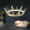 Pendant Lamps 2023 Nordic Light Luxury Postmodern Simple Living Room Bedroom Crown Crystal Chandelier Ins Net Red Lamp