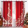 Vorhang Weihnachten Schneemann Schnee Baum rot dünne Fenstervorhänge für Wohnzimmer Schlafzimmer Dekor 2 Stück