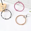 Keychains Colorful Rhinestone Bracelet Key Ring Unisex Charm Bangle Keychain Wristlet Hoop Dangle Keyring Fashion Accessories