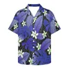 Casual overhemden voor heren Polynesische patroonprint Rode bladeren Shirt Cubaanse versie Heren zomerkleding met korte mouwen en revers, perfect voor op reis