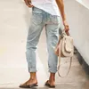 Dżinsy damskie 2023 Zgrane wysokiej talii Streetwear Vintage Casual Slim Fit Fashion Denim Spods