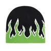 Beanie/Skull Caps Merk Beanie Hoed Street Dance Skull Fire Hell Burn Flames Hot Trend Hip Hop Gebreide motorkap x0907