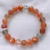 Bracelet à Quartz en pierre de soleil Orange Arusha naturelle, brin naturel, perles rondes claires de 9.1mm, pour femmes