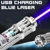 Lanterna laser azul FOXLASERS 2000 indicador laser carregamento USB guia ao ar livre ponteiro laser 450nm presente estranho mw brilho 4000m ir1815