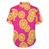 Chemises décontractées pour hommes Oranges Tranches Fruits Imprimer Chemise de vacances Hawaiian Streetwear Blouses Homme Plus Taille