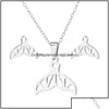 Ожерелья с подвесками Дизайн Ожерелье из нержавеющей стали с животными Мода для женщин Хвост кита Рыба Морской шарм Оригами Хвосты русалки Drop D Dhqzc