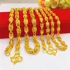 Chains Hip Hop Men Necklace Solid Chain 18k Yellow Gold Filled Classic Male Clavicle Jewelry Gift 60cm