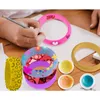 Bangle 6Pcs Unfinished Blank Wood Bracelets Natural Round Ring Wooden Circle For DIY Painting Craft Jewelry Making