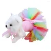 Vêtements pour chiens Robe pour animaux de compagnie Mince Style Bow-noeud Décor Coloré Dentelle Ourlet Été Moelleux Petit Moyen Chat Princesse Pour La Fête