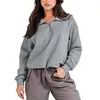 Felpe con cappuccio da donna Maglioni larghi con mezza zip Felpe da corsa per yoga con abbigliamento sportivo da donna Top sportivi corti che scoprono l'ombelico