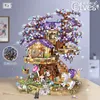 Aircraft Modle Loz Mini Elf Tree House Lost Temple City Street View Building Blocks Cherry Blossom Model DIY Luminous Architectu for Kids Gifts 230907