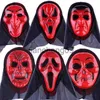 Masques de fête Horreur Zombie Masque Cosplay Party Haunted House Props Halloween Décor Ghost Head Masque Couvre-chef Crier Noir Gaze Crâne Masque x0907