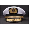 Bérets Navigator Navy Cap Chapeau Brodé Capitaine Mariner Hommes Officier Militaire 230906