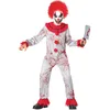 Besondere Anlässe Umorden Fantasia Purim Halloween-Kostüme für Kinder Kinder Jungen Gruseliger gruseliger blutiger Killer Zirkusclown Narrenkostüm Cosplay 230906