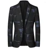 Mäns kostymer Spring Men Plus Size Suit Coat Korean Style Jacket Casual Thin Slim Fit Plaid Blazer Oversize Top Streetwear 4xl