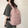 Torby szkolne 2023 Modna nylon plecak żeńska solid kolor Big School Bagu Wysokiej jakości kobieca torba na książki nastoletnia dziewczyna urocza laptop