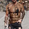 Męskie koszule 2023 Big Boobs Sexy Muscle Shirt Men Funny Tops Naked Osobowość Nowość