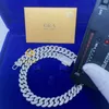 12mm Cubaanse tester prijscertificaten uit sieraden Iced Gra breedte ketting diamant groothandel Vvs1 Pass Man ketting Moissanite Gvebc