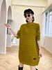 Pulls pour femmes ajouter une robe de flocage bouleversée une édition Qiu Dong Han dames longues en pull à col roulé en vrac jupe de base en tricot