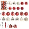 Décoration de fête 70pcs / boîte Ensemble de boules de Noël Peint en polystyrène Ornement X-MAS Arbre Navidad Année créative 2023 Boules