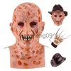 Party Masks Horror Halloween Freddy Mask Krueger Killer Cosplay Eva Gloves Hat Przerażające kostiumy Pełna głowa lateksowa maska ​​maskarada Zapasy X0907