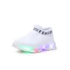 Athletic Outdoor Kids Sneakers Children Baby Girls Boys Letter Mesh Led Luminous Socks Sport Run Sneakers Shoes Sapato Infantil Light Up Shoes 230906