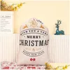 Decorações de Natal Santa Sacos Presente Dstring Canvas Grande Claus Bag Atacado Rra40 Drop Delivery Home Garden Festive Party Supplies Dh6ry