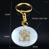 Keychains Fashion Elephant God Stainless Steel Shell Key Chains For Women Gold Color Keyring Jewelry Llavero Mujer K77677S07