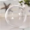 Décorations de Noël Boules de boules en plastique transparentes ouvrantes de 4 à 14,6 cm Ornement d'arbre Fête Clear Drop Livraison Home Garden Fest Dh7Fw