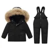 Down Jas graden Winter Warm Donsjack Kinderkleding Set peuter Meisje Skipak Jongens Broek Kids designer kleding R230905