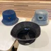 Designer Caps Bucket Hat Fitted Hat Italy Milan Trend Design Bucket Cap Washed Denim Casual Triangle Ball Cap Hatts For Men Casquette